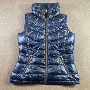 Calvin Klein Blue Puffer Vest Mens Size S Full Zip Sleeveless Jacket